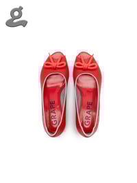 Image 6 of Red Detachable Anti-Theft Buckle Wedge Heels