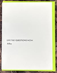 Live the Questions Now