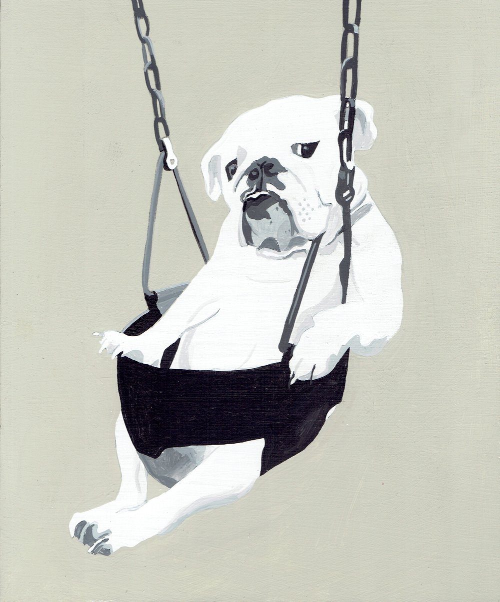 Image of BULLDOG ON A SWING