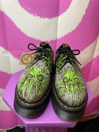 Image 2 of Green Anxiety Skull Doc Martens
