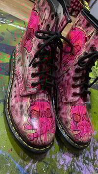 Image 3 of Pink Anxiety Skull Doc Martens