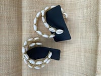 Image 2 of Cowrie Shell Hoops Earrings 