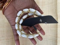 Image 1 of Cowrie Shell Hoops Earrings 