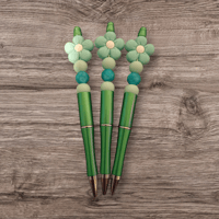 Teal Flower Pen 