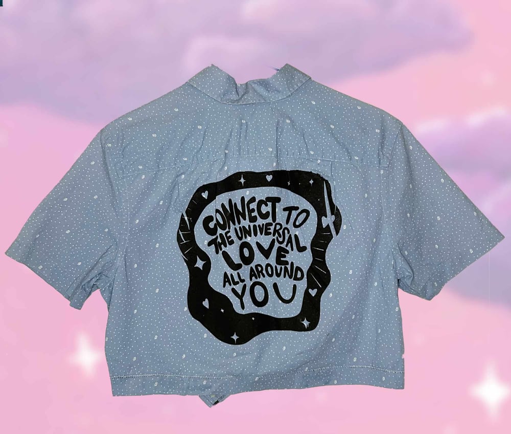 Small/Medium Blue Cropped Button up CONNECT 