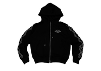 BLACK CHAIN HOODIE ZIP 