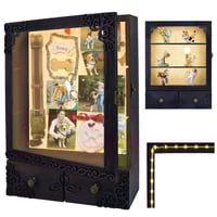 KWYADLUO 11x16 Shadow Box Frame with Light, Memorial Display Case with Shelves, Drawer and Slot for 