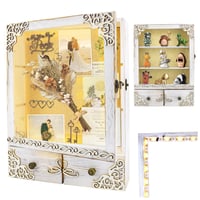 KWYADLUO 11x16 Shadow Box Frame with Light, Wedding Memorial Display Case with Shelves, Drawer and S