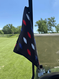 Image 1 of Steal Your Fade Golf Towel – Lightning Bolt | Magnetic Microfiber Waffle + Carabiner Clip 