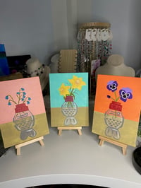 Set of three soy sauce and flower combo 5 x 7" canva panel