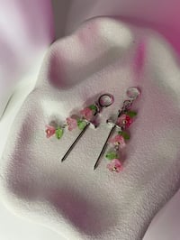 Image 8 of Sword flowers dangle earrings, fantasy sword earrings