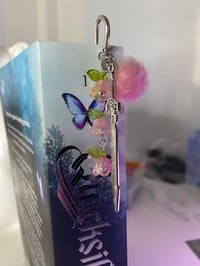 Image 5 of Flower sword silver bookmarks, fantasy bookmarks, book lover gift 