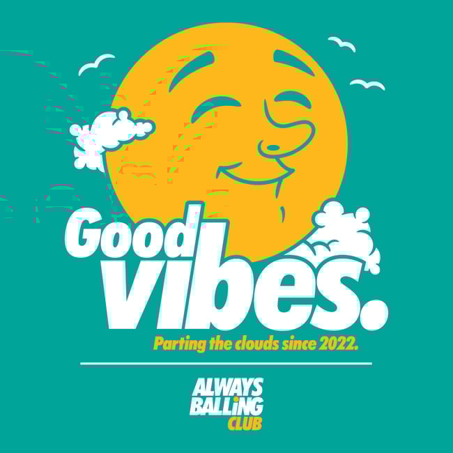 Good Vibes tee (aqua)