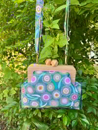Aqua  Bottle Brush Wooden Handle Shoulder bag 