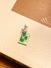 Image 1 of Iced Matcha Beaded Charm – Mini Green Tea Drink Pendant