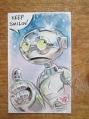 Image of Original small watercolor painting of Fugitoid 3"x5"