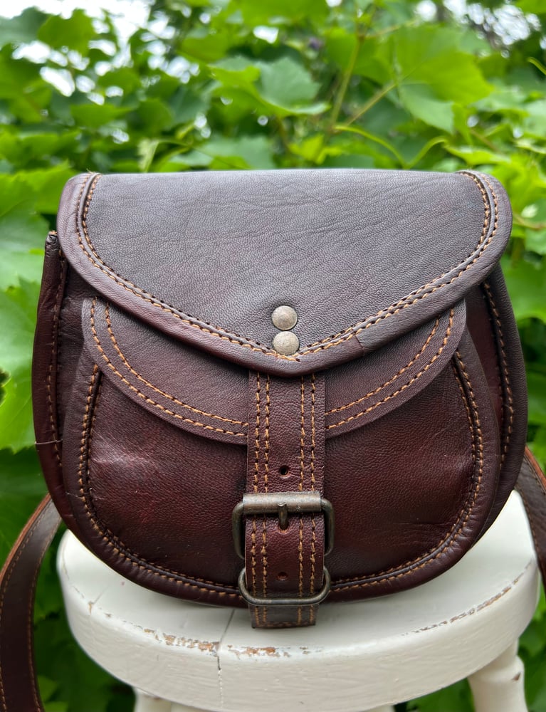 Image of Handmade Leather Saddle Bag - Baby 7.5”
