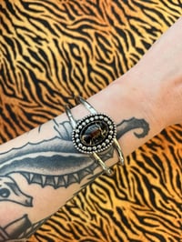 Image 1 of Sterling silver cuff with stamps and scorpion 