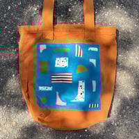 Image 2 of Shapes Collage Tote in Rust Orange
