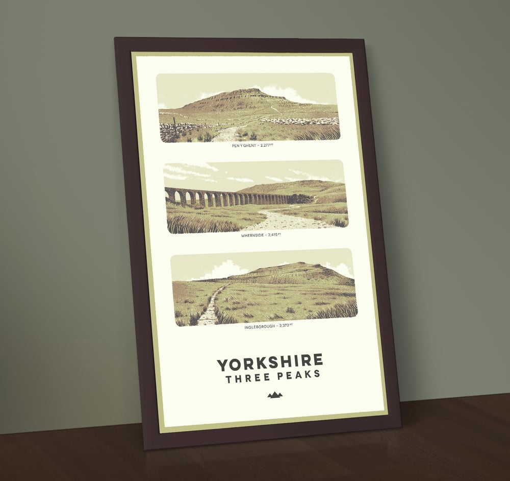 Image of Yorkshire Three Peaks - Silkscreen Poster