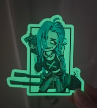Image 1 of Jinx Holo Sticker (GLOW IN THE DARK)