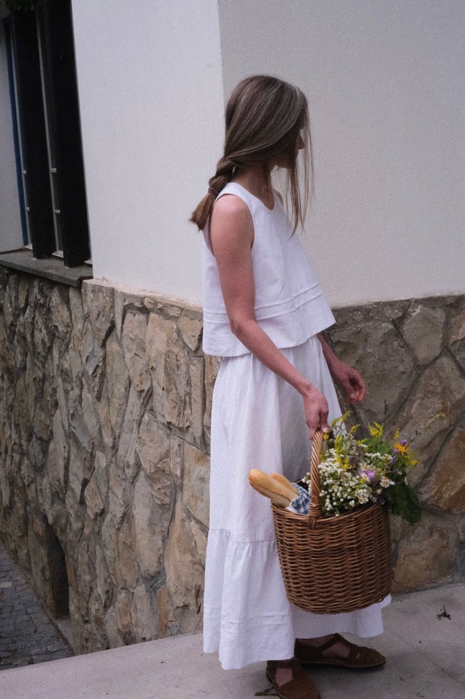 Image of GERTRUD Cotton Pintuck Skirt
