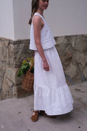 Image of GERTRUD Cotton Pintuck Skirt