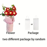 Image 4 of 1Set Completed Handmade Crochet Flowers with Bag Bouquet