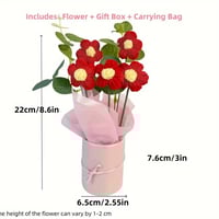 Image 5 of 1Set Completed Handmade Crochet Flowers with Bag Bouquet