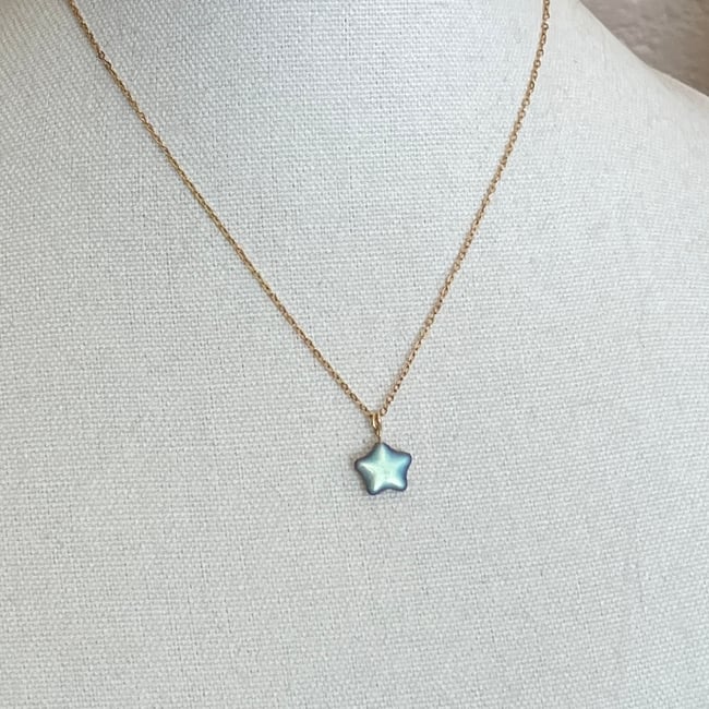 'glass star' gold chain necklace