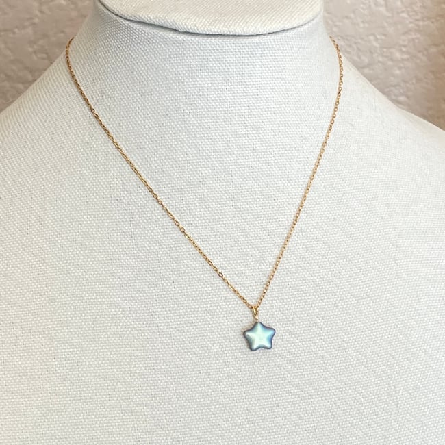 'glass star' gold chain necklace