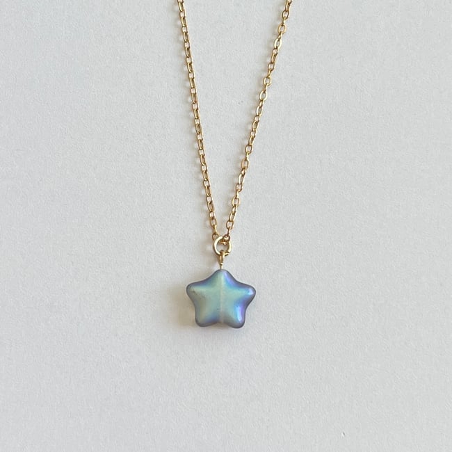 'glass star' gold chain necklace