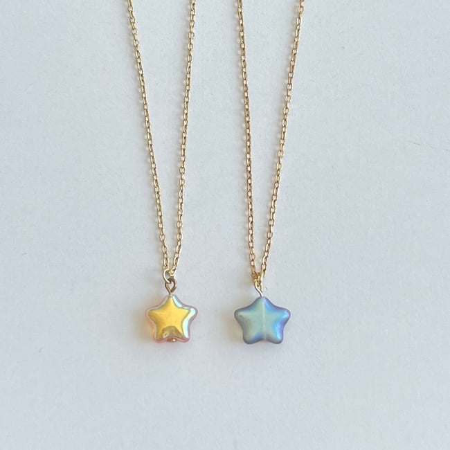 'glass star' gold chain necklace
