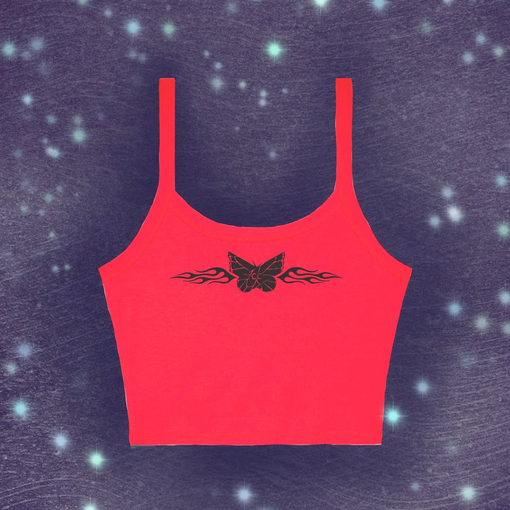 Image of Butterfly Grip Flames- Strapped Tank