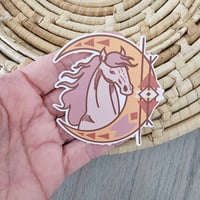 Image 1 of Western style sticker with horse, boho sticker, cowboy sticker