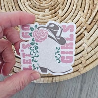 Image 1 of Lets go girls sticker, boho sticker, floral decal, cowboy sticker, matte sticker