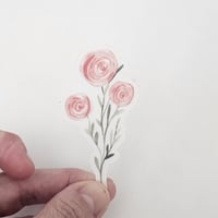Image 1 of Clear floral rose sticker, laptop sticker, sticker for journal