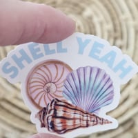 Image 2 of Clear seashell sticker with quote, beach decal, summer sticker
