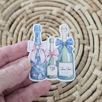 Image 2 of Chinoiserie champagne bottle sticker, bow sticker, sticker for her