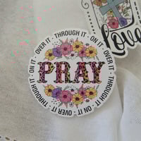 Image 2 of Pray over it clear vinyl sticker, bible verse, water bottle sticker, weatherproof decal