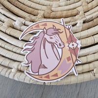 Image 2 of Western style sticker with horse, boho sticker, cowboy sticker