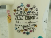 Image 2 of Spread kindness like wildflowers, inspirational sticker, clear laptop decal