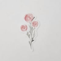 Image 3 of Clear floral rose sticker, laptop sticker, sticker for journal