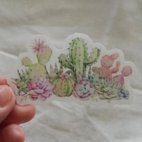 Image 1 of Clear cactus sticker, laptop sticker, water bottle decal-2b161b65