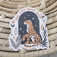 Image 1 of Stay wild leopard sticker, water resistant, animal decal
