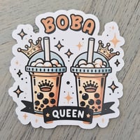 Image 1 of Boba queen sticker, laptop decal, trendy, boba lover