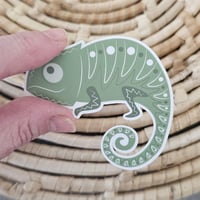 Image 1 of Chameleon sticker, amphibian sticker, water resistant, lizard sticker