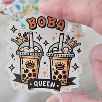 Image 2 of Boba queen sticker, laptop decal, trendy, boba lover