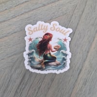 Image 2 of Salty soul mermaid sticker, laptop sticker, mythical creature, clear sticker