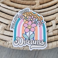 Image 1 of Follow your dreams boho sticker, water resistant, water bottle decal